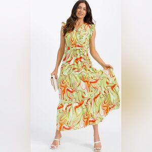 Vibrant Swirl Maxi Dress